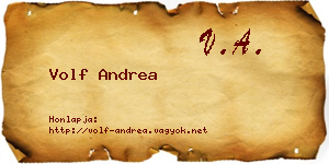 Volf Andrea névjegykártya