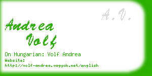 andrea volf business card